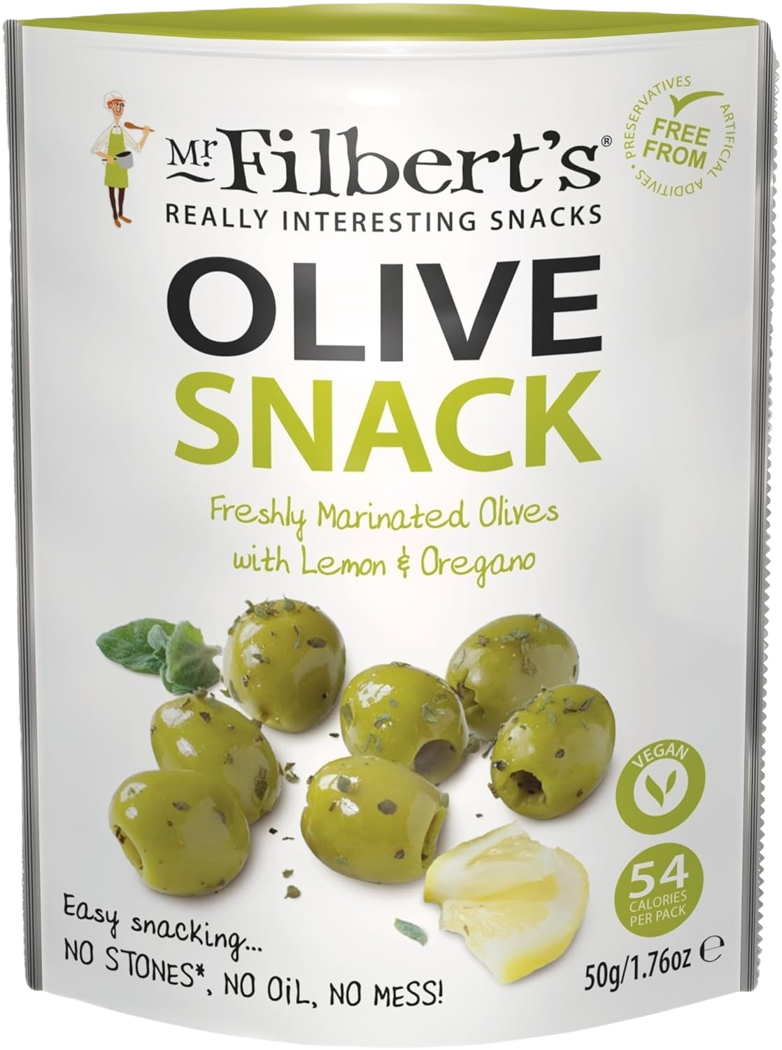 Mr. Filbert's Grüne Oliven mit Zitrone & Oregano 50g